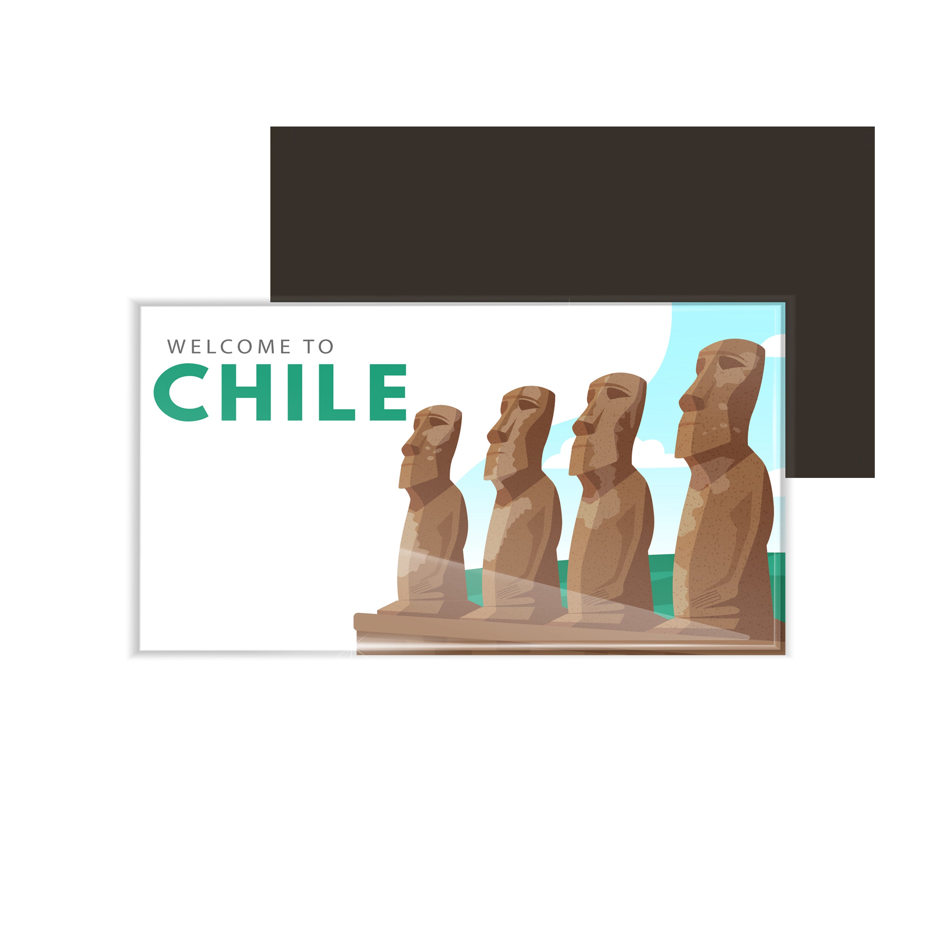 dhcrafts Fridge Magnet Rectangle Acrylic Glass (8.6 x 5.4 cm) Multicolor Travel Chille D1 Design Pack of 1